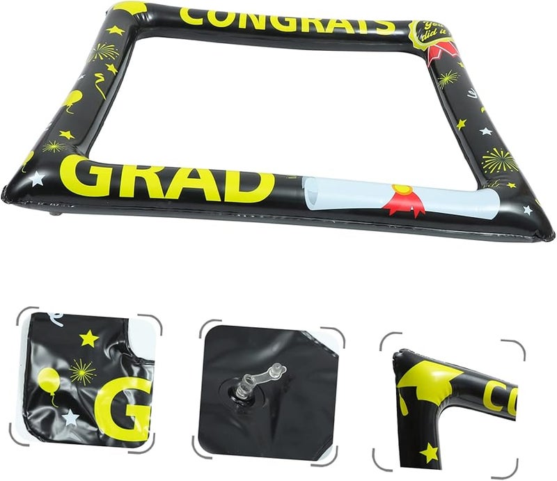 Black Graduation Inflatable Photo Frame Prop Selfie Banner Photography Accessory - Image 4